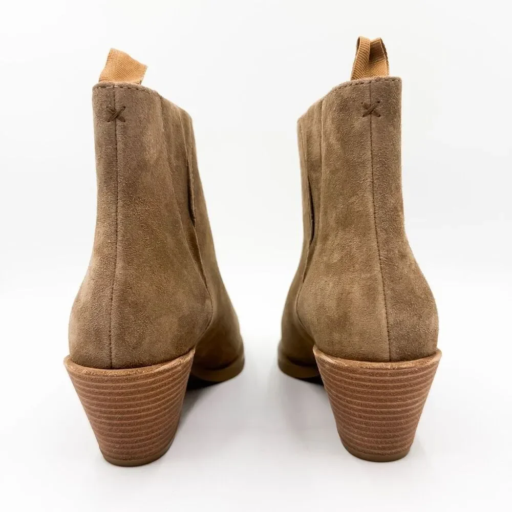 Rag & Bone Dart Tan Suede Ankle Boots Pointed Toe Size 9.5
